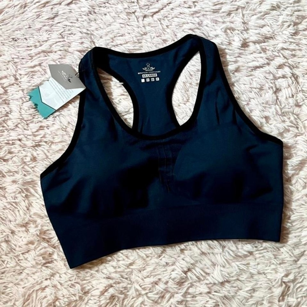 HeathYoga Compression Athletic Workout Studio Retro Sports Bra Women XXL GymCore